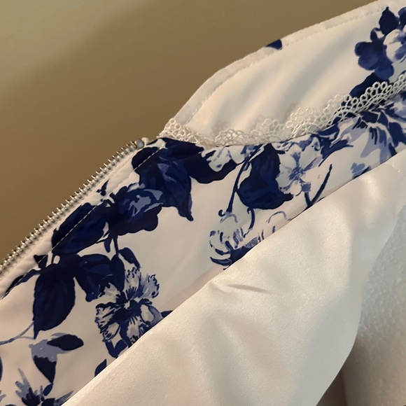 Anthropologie Blue Floral Bomber Jacket - Picture 3 of 4